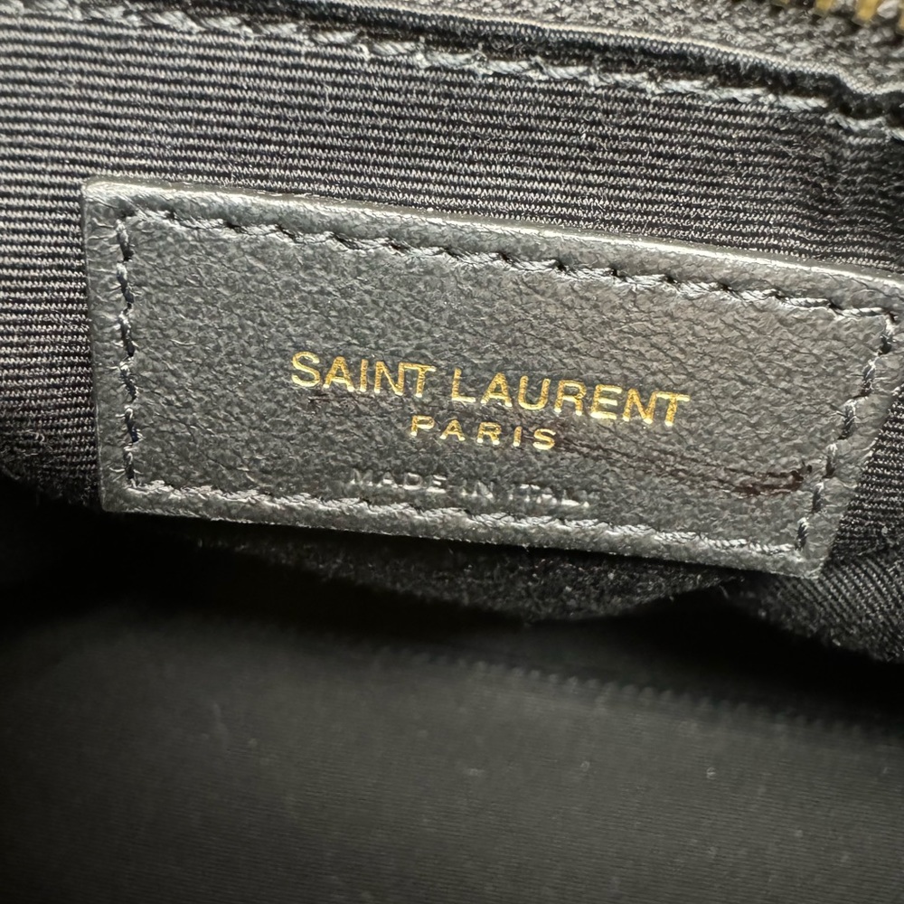 Saint Laurent Olive Suede Shoulder Bag with Gold Chain - Picture 5 of 8